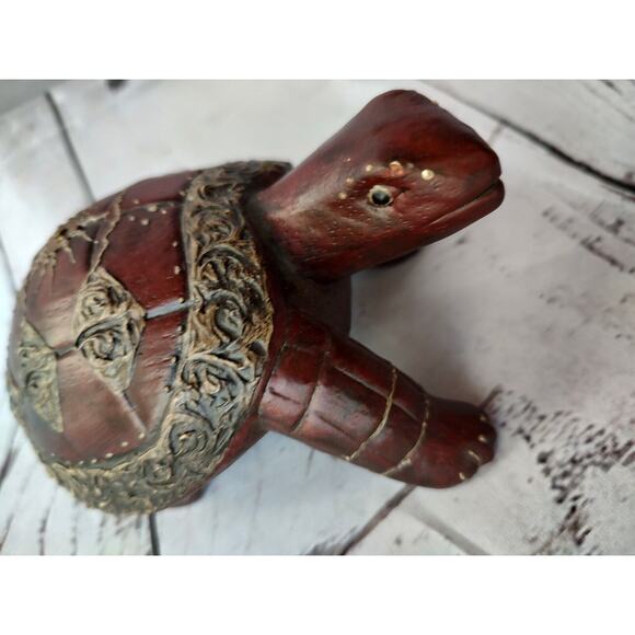 Carved wood Decorative Turtle Indonesian - Picture 2 of 8